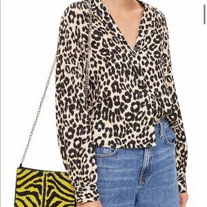 Topshop leopard blouse